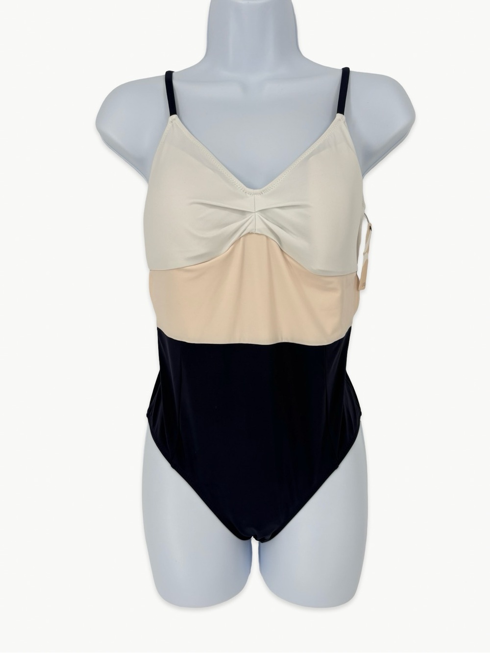 Lively The Swim One Piece Soft Navy Colorblock Modest Swimsuit NWT Size Medium - Picture 2 of 14
